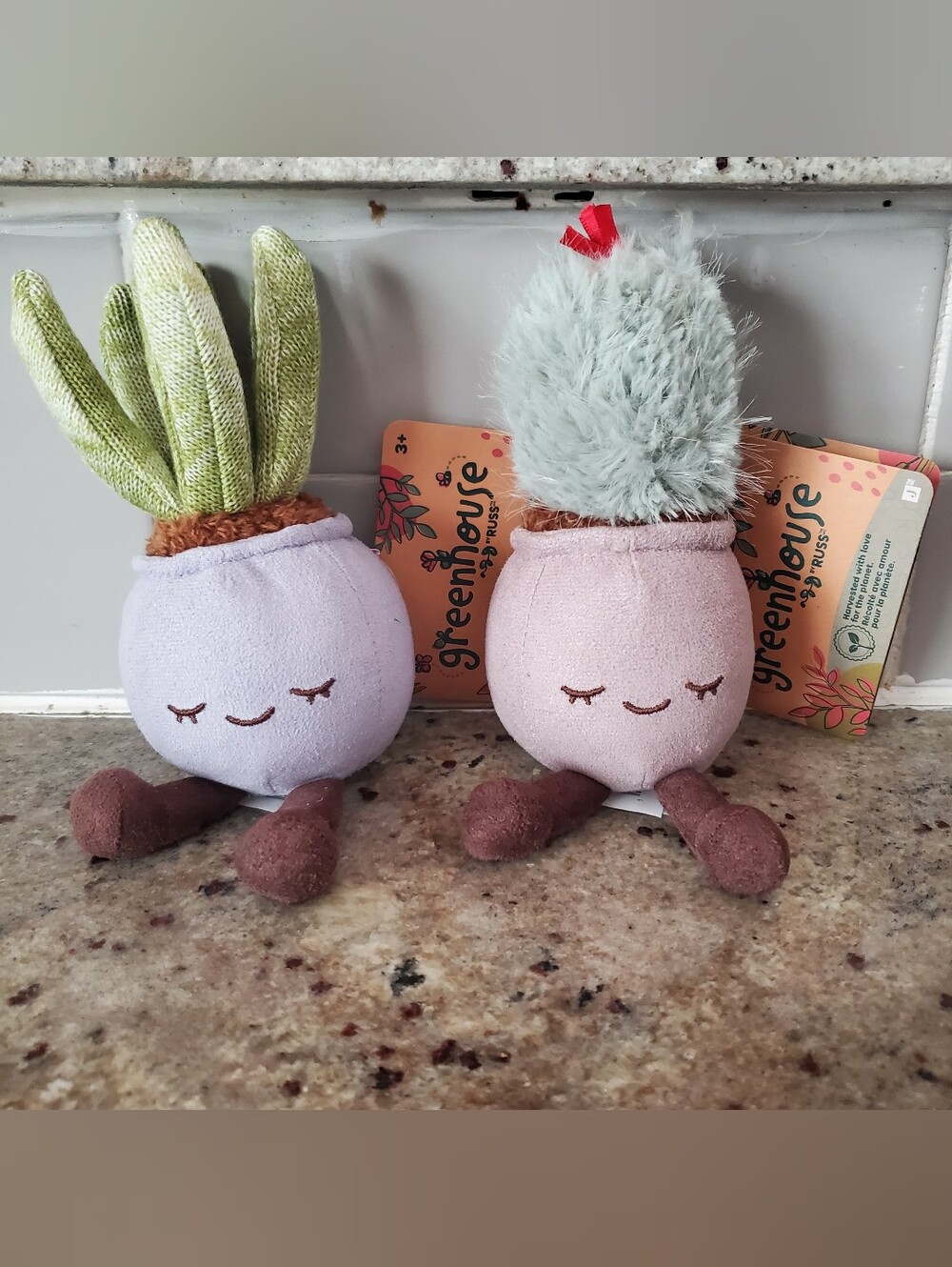 NWT Greenhouse By RUSS Succulent Cactus Plush Plants Finn & Lillian 2 Pack
